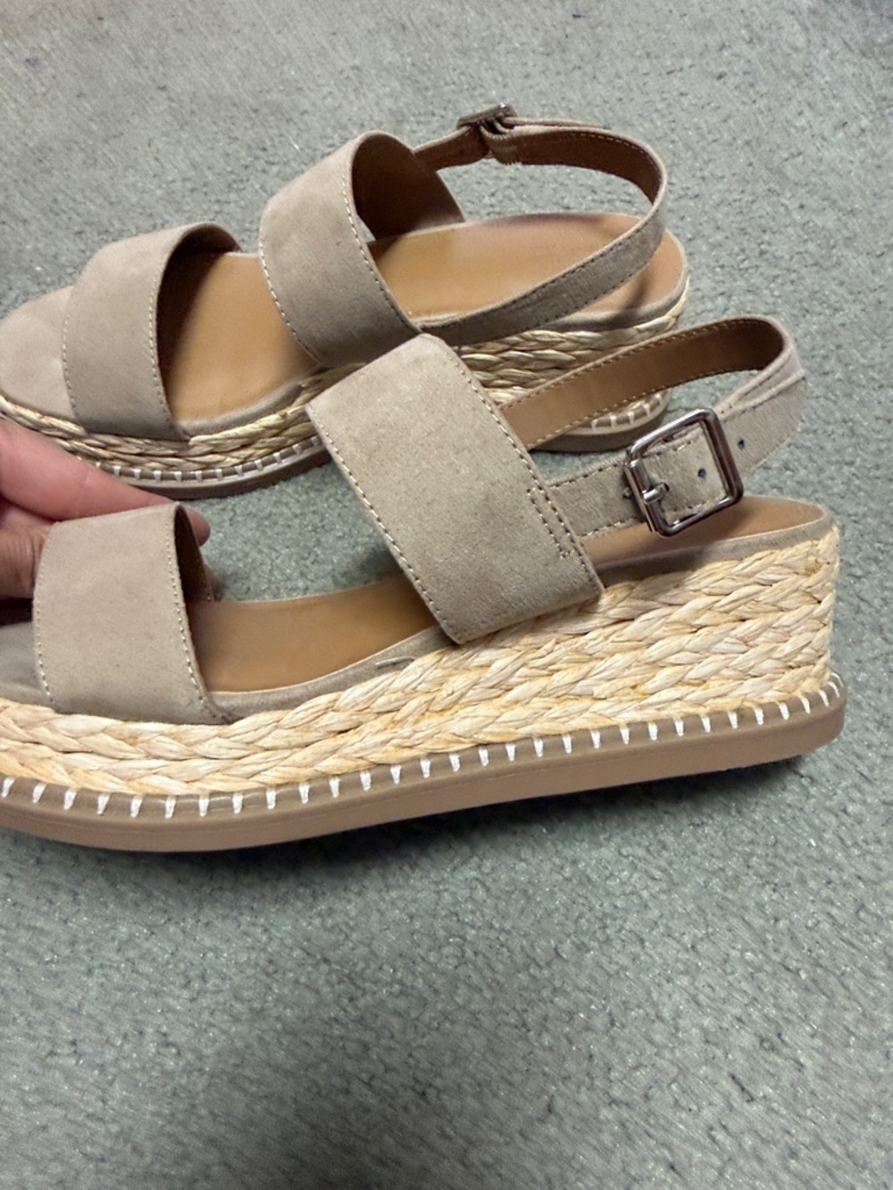Universal Thread Taupe Suede Double-Strap Slingback Sandals - Picture 3 of 3